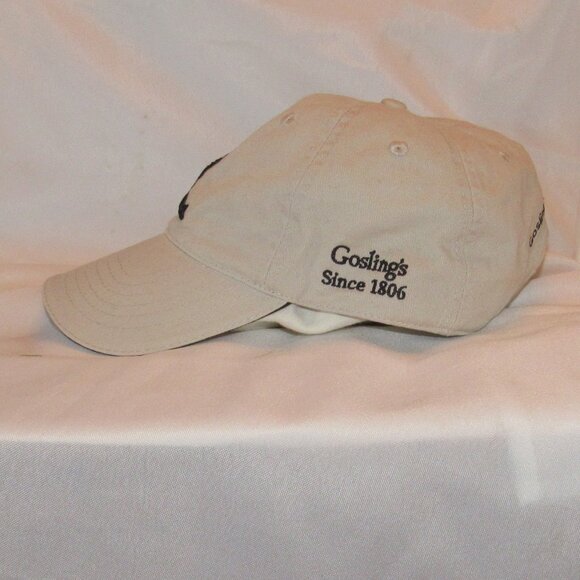 Goslings Gold Seal Rum Bermuda Strap Back Cap Hat Tan Hook And Loop - Picture 2 of 4